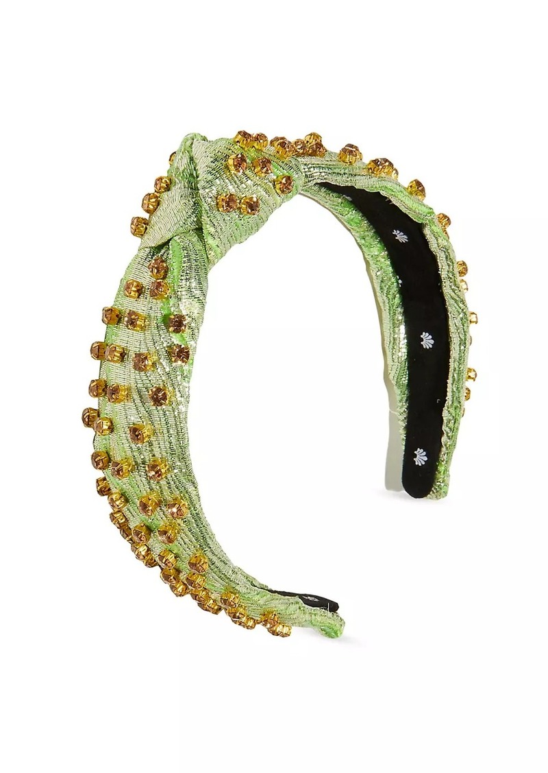 Lele Sadoughi Slim Knotted Embellished Brocade Headband