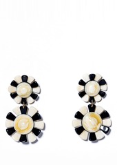 Lele Sadoughi Sunflower Double Drop Earrings in Black /Ivory at Nordstrom