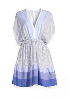 Lemlem Alem Colorblocked V-Neck Midi-Dress