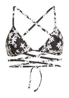 lemlem Sea Floral Triangle Wrap Bikini Top