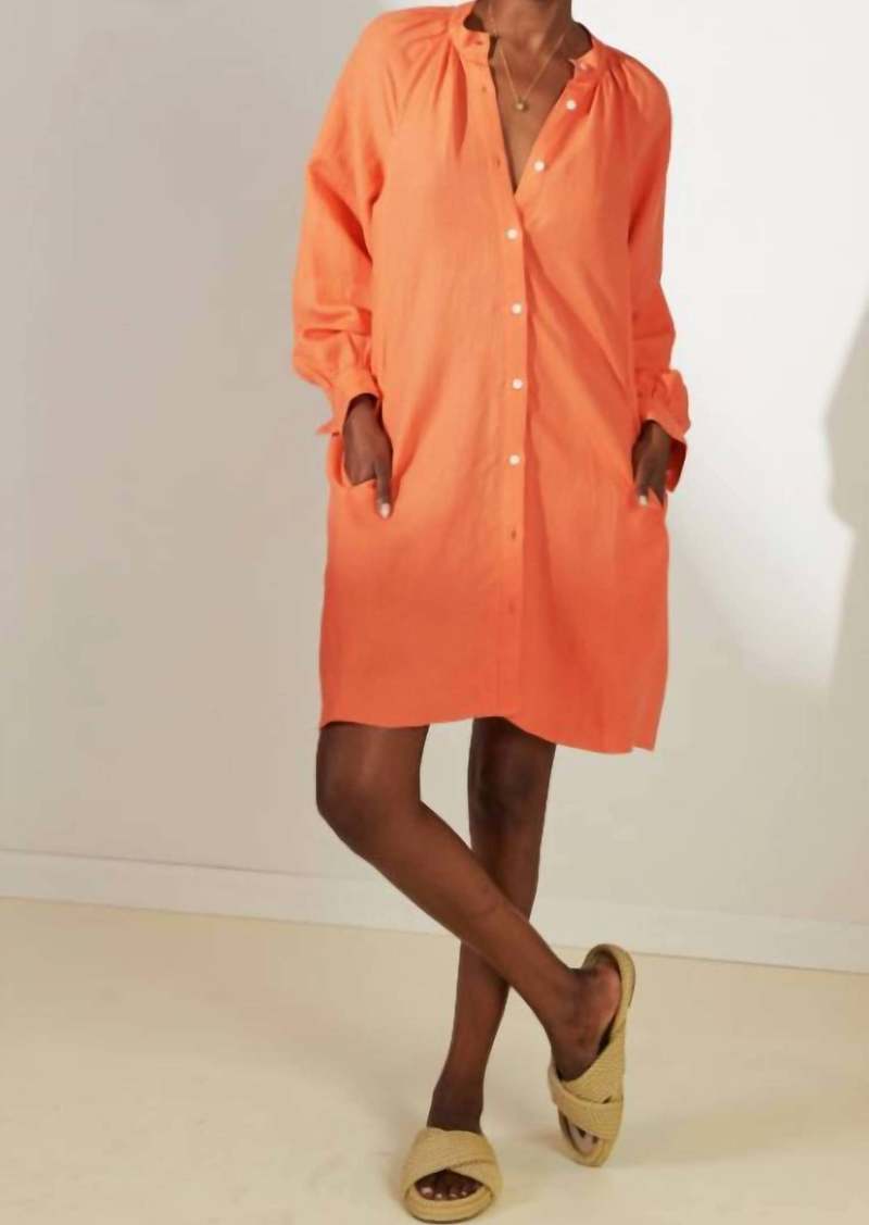 Lemlem Meaza Button Up Dress In Kelemi Coral