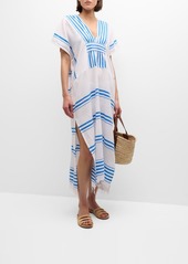 Lemlem Striped Gasira V-Neck Caftan Coverup