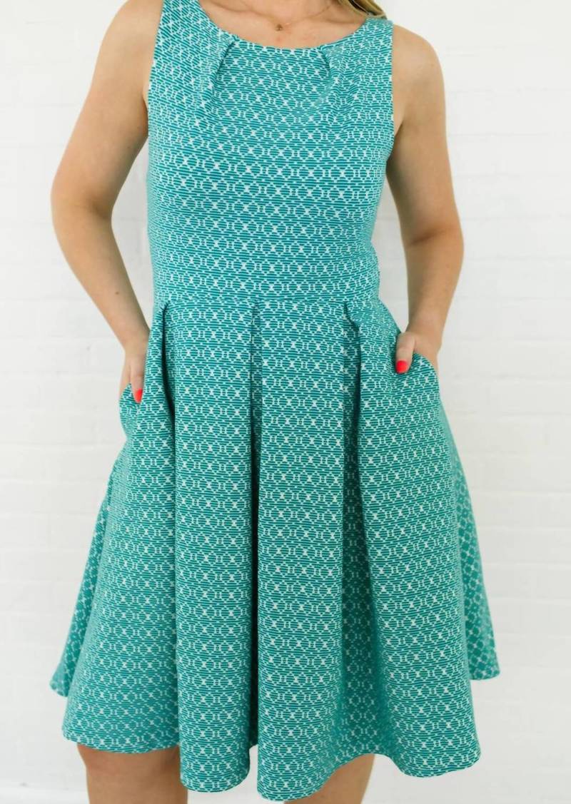 Leota Anita Fit-And-Flare Dress In Turquoise