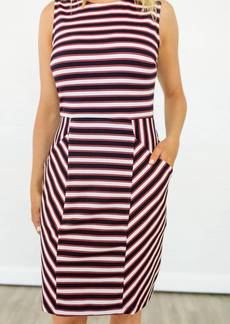 Leota Cabana Panel Dress In Red/blue/white Stripe