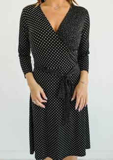 Leota Classic Dot Wrap Dress In Black