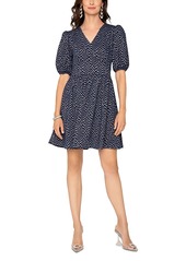 Leota Mabel Jacquard Knit Puff Sleeve Dress