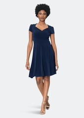 Leota Sweetheart A-Line Dress In Classic Navy Crepe Blue - XL - Also in: XXL