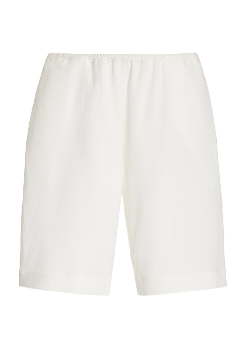 Leset - Arielle Crepe Knee-Length City Shorts - White - S - Moda Operandi