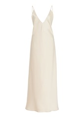 Leset - Barb Open-Back Satin Midi Slip Dress - Neutral - XS - Moda Operandi