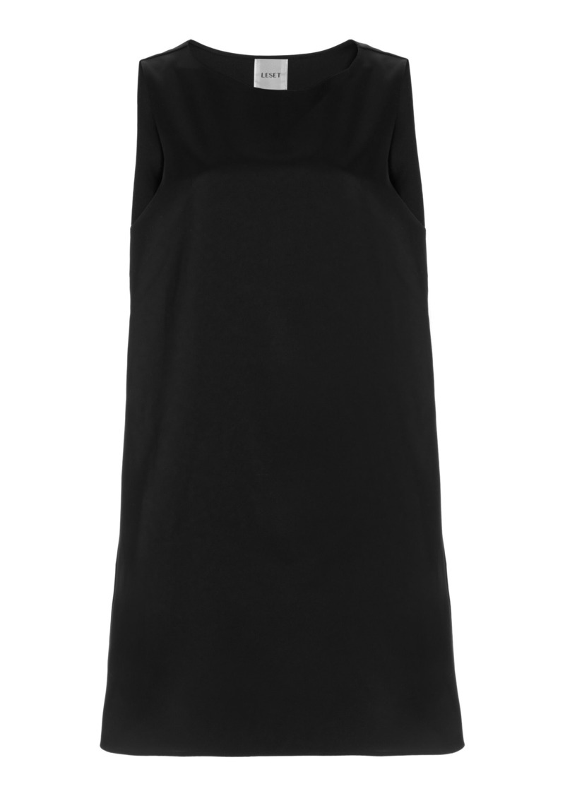 Leset - Barb Satin Mini Dress - Black - S - Moda Operandi