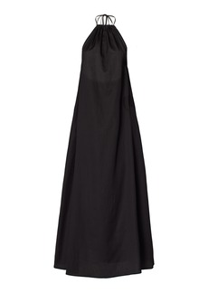 Leset - Celia Cotton Halter Maxi Dress - Black - L - Moda Operandi