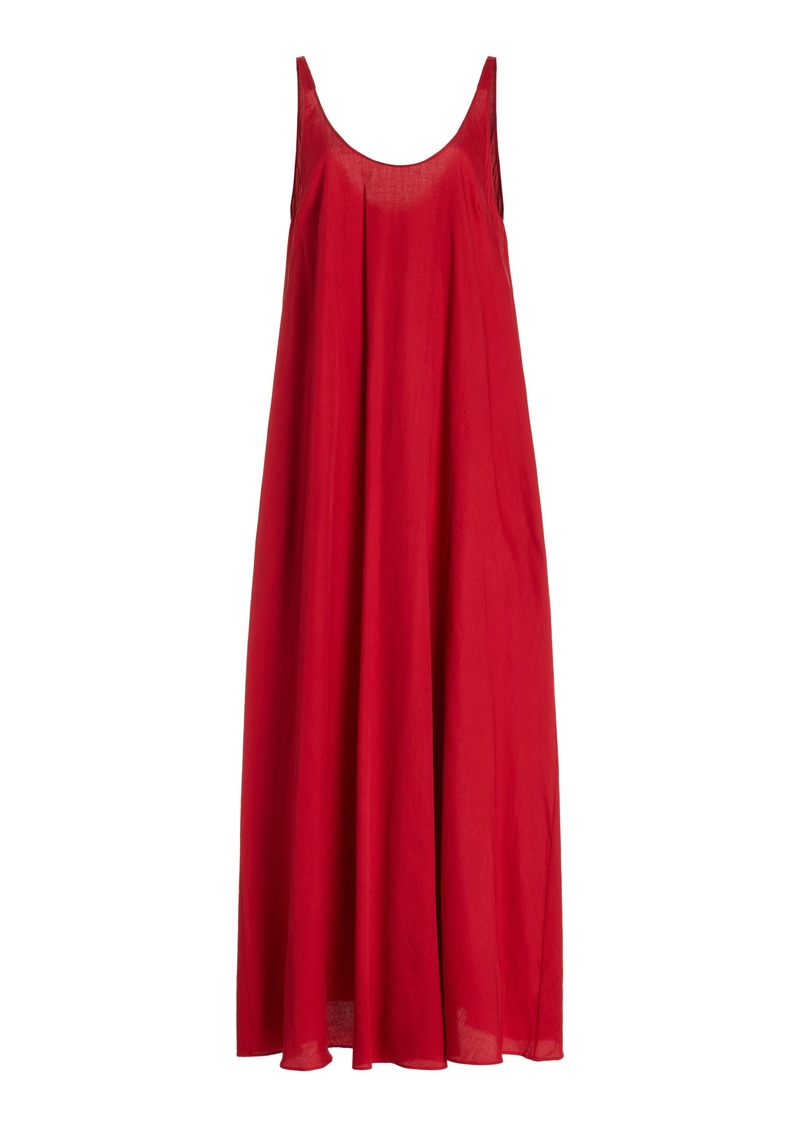 Leset - Exclusive Yoko Sleeveless Cotton Maxi Dress - Red - M - Moda Operandi