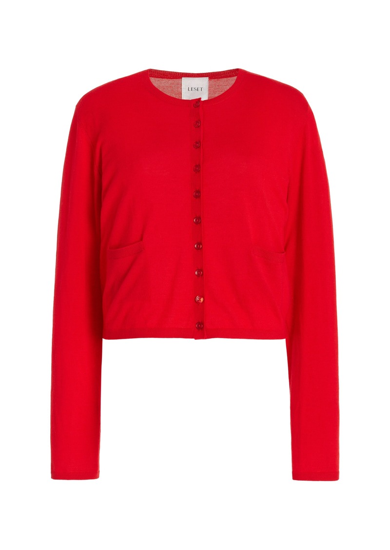 Leset - James Merino Wool Cardigan - Red - M - Moda Operandi