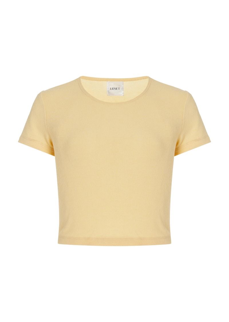 Leset - Lauren Cropped T-Shirt - Yellow - XS - Moda Operandi