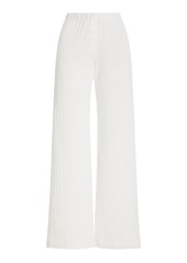 Leset - Pointelle-Knit Cotton Boxer Pants - White - S - Moda Operandi