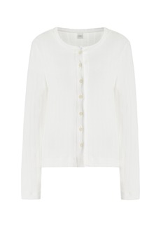 Leset - Pointelle-Knit Cotton Cardigan - White - M - Moda Operandi