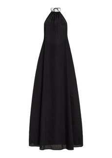 Leset - Yoko Cotton Maxi Halter Dress - Black - L - Moda Operandi