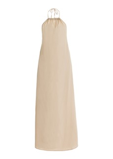 Leset - Yoko Cotton Maxi Halter Dress - Neutral - L - Moda Operandi