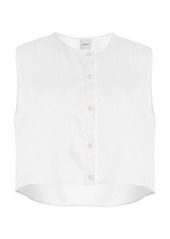 Leset - Yoko Cropped Cotton Vest - White - S - Moda Operandi