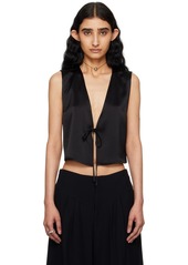 LESET Black Barb Tie Camisole