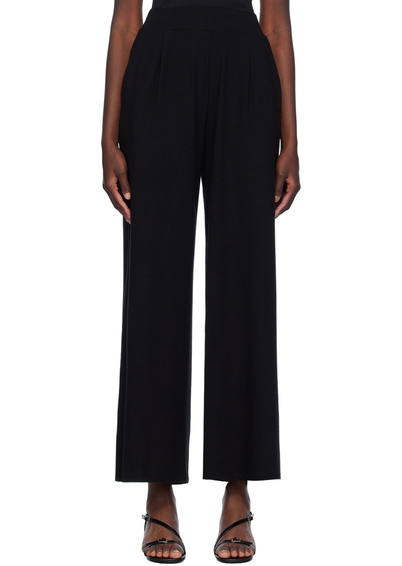 LESET Black Lauren Pleated Pocket Trousers