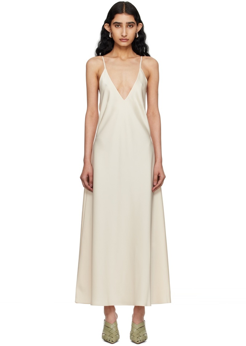 LESET Off-White Barb Maxi Dress