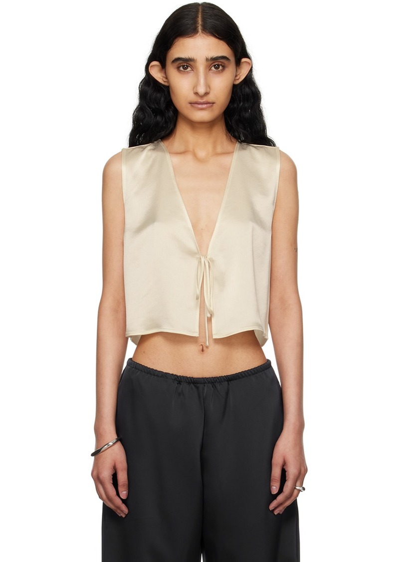 LESET Off-White Barb Tie Camisole