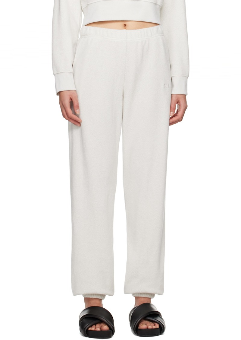 LESET Off-White Teddy Lounge Pants