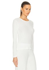 LESET Pointelle Slim Fit Long Sleeve Top