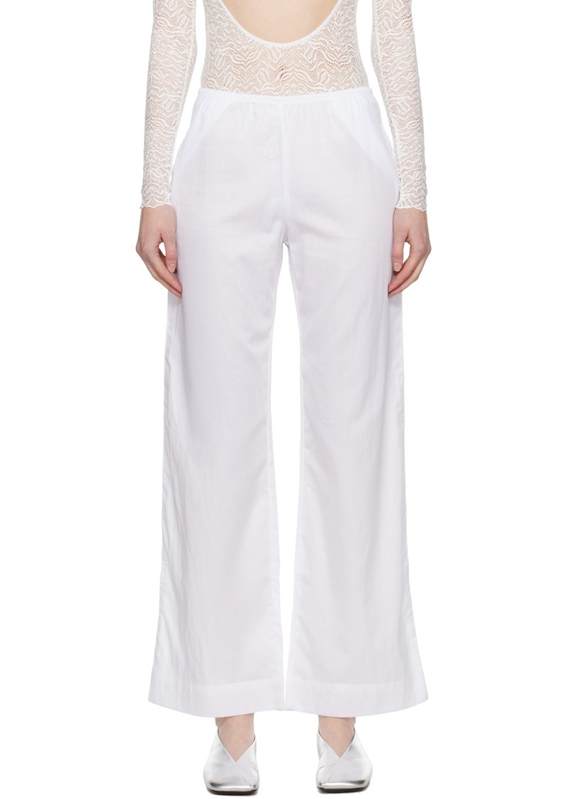 LESET White Yoko Pocket Lounge Pants