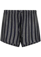 LESET Lori stripe-pattern drawstring shorts