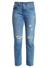 Levi's 501® High-Rise Distressed Straight-Leg Jeans