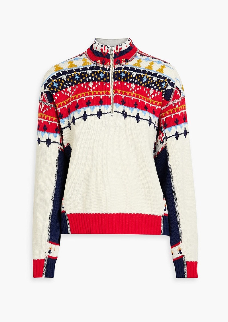 LEVI'S - 60s patchwork-effect Fair Isle knitted half-zip sweater - White - M