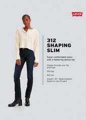 Levi's 312 Shaping Stretch Mid Rise Slim Leg Jeans - Soft Black