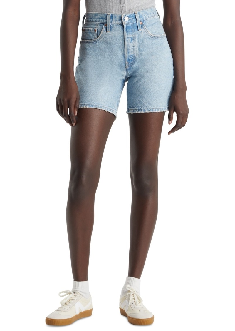 Levi's 501 Mid-Thigh High Rise Straight Fit Denim Shorts - Take Off