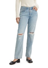 levi's 501 Ripped High Waist Straight Leg Jeans