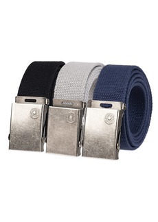 Levi's All-Gender Casual Cut-to-Fit Web Belt Set –3 Pack Straps with Interchangeable Buckle