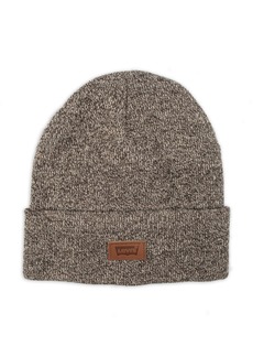 Levi's All Season Comfy Leather Logo Patch Hero Beanie - Marled Brown
