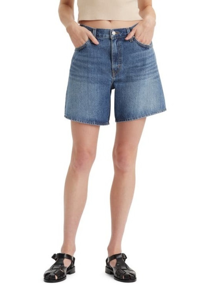 levi's Baggy High Waist Mid Thigh Denim Shorts