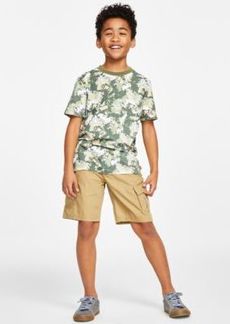 Levi's Levis Big Boys Arch Logo T Shirt Adjustable Waistband Cargo Pocket Shorts Separates