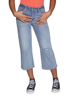 Levi's Big Girls Ankle Cropped Mid-Rise Wide Leg Jeans - Aura