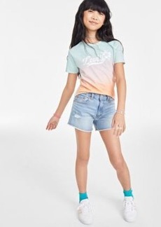 Levi's Levis Big Girls Logo Graphic T Shirt High Rise Denim Shorts