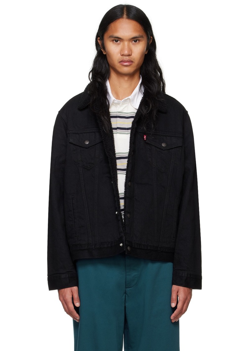 Levi's Black Type III Sherpa Denim Trucker Jacket