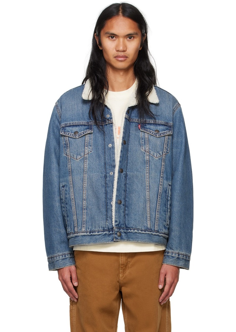 Levi's Blue Type III Sherpa Denim Trucker Jacket