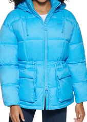 levi's Cinch Waist Hooded Puffer Jacket in Blue at Nordstrom