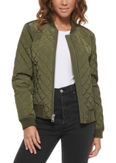 Levi's Diamond Quilted Casual Bomber Jacket - Army Green