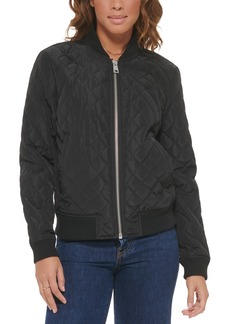 Levi's Diamond Quilted Casual Bomber Jacket - Black