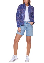 Levi's Women's Diamond Quilted Casual Bomber Jacket - Blue