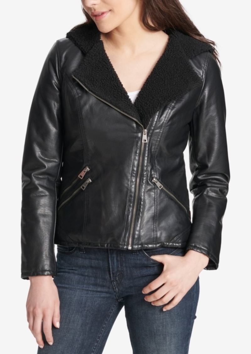 levis faux leather moto jacket