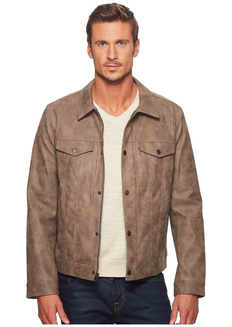 levi's men's faux suede lightweight trucker bomber jacket